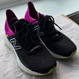 New Balance Women's Black and Neon Pink Athletic Shoes